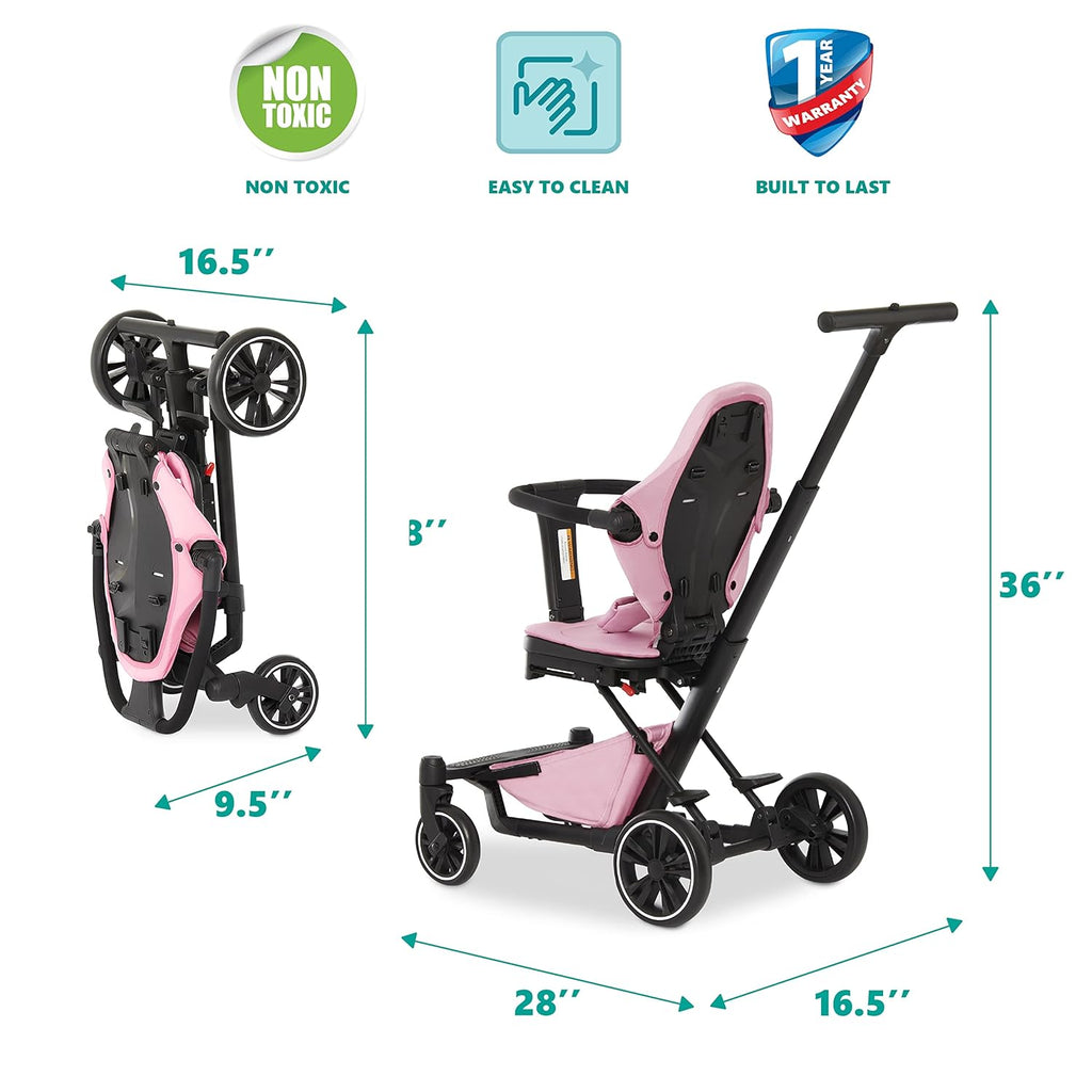 Pink Lightweight Baby Stroller with Compact Fold O71737