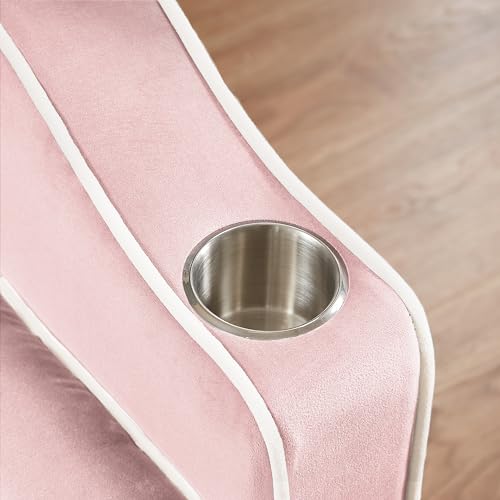 Pink Velvet Pull Out Sofa Bed C92503