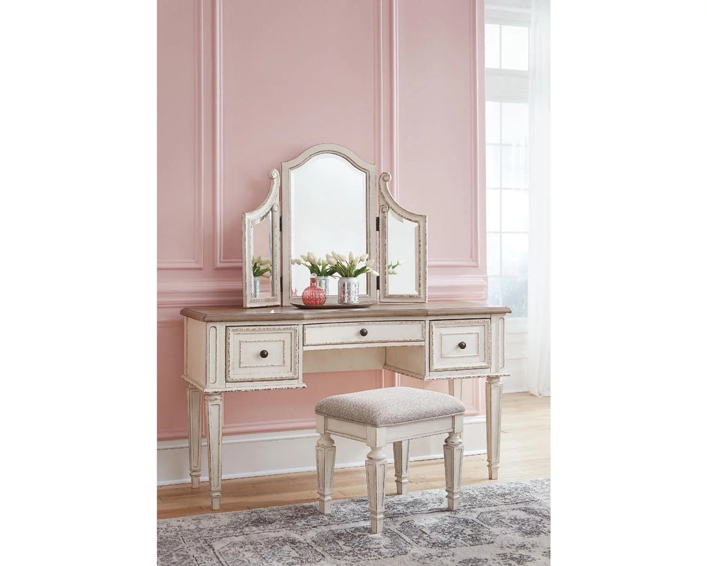 3 Drawer Vanity and Mirror with Stool S22528