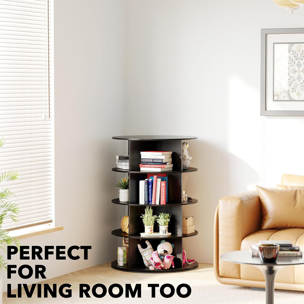 4 Tier Black Rotating Shoe Rack P209863