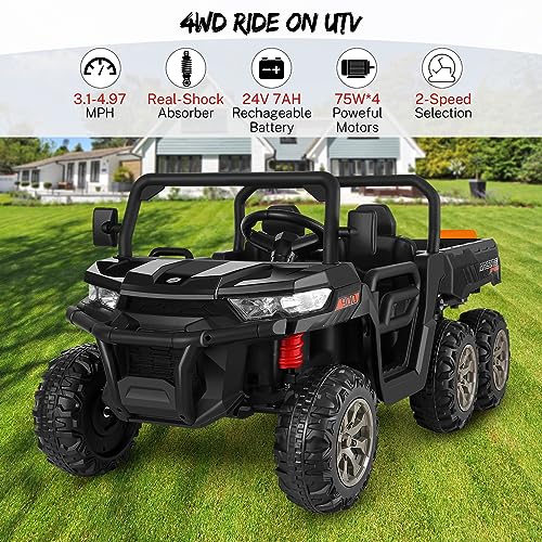 Blue 6x6 24V Kids UTV with Dump Bed Z84409