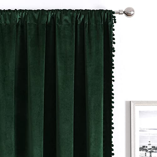 Black Velvet Blackout Curtains 52x96 inch 2 Panels G2823