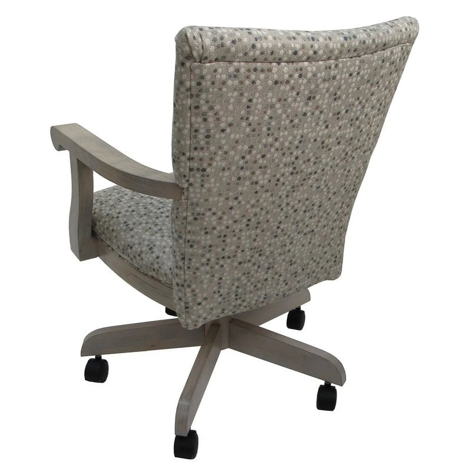 Swivel Wood Dining Chair with Wheels in Gray Q326
