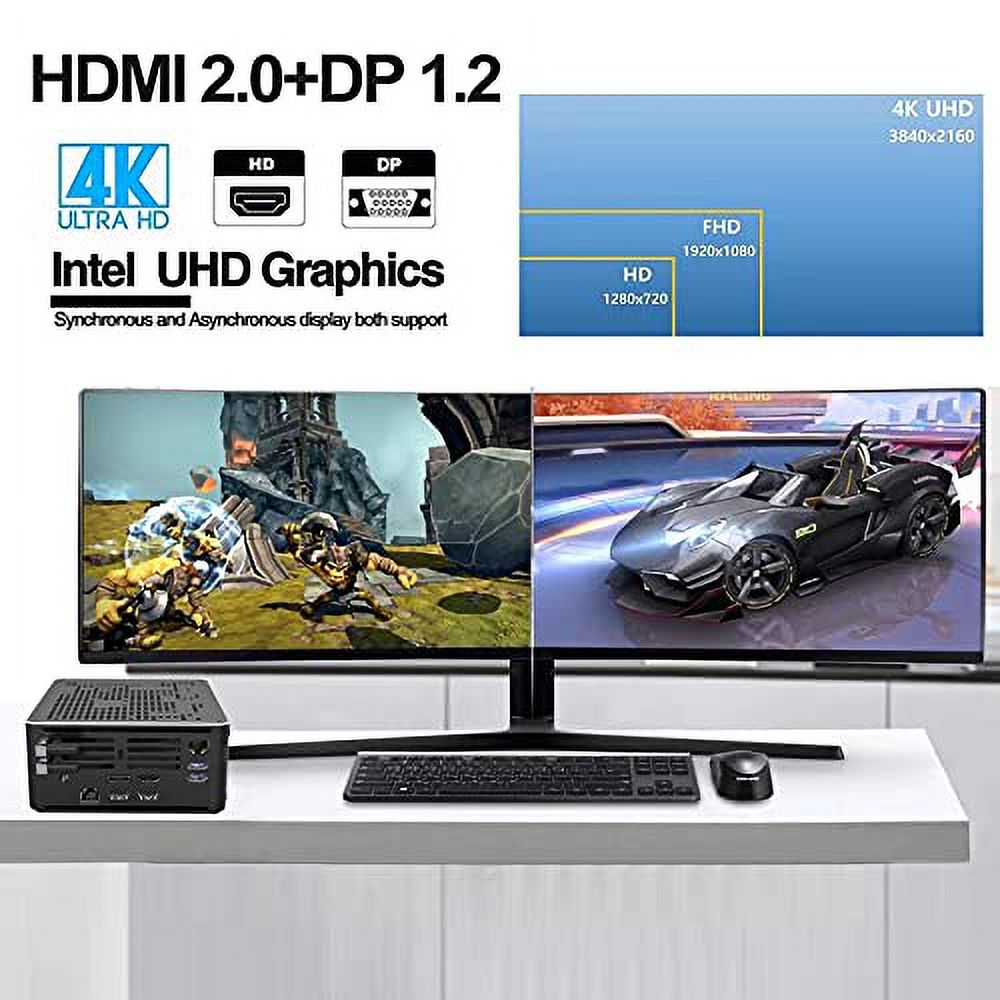 Mini PC Core i9 9880H UHD Graphics 630 Windows 10 Pro DDR4 32GB RAM 512GB NVME SSD 2 Gigabit Ethernet M67606