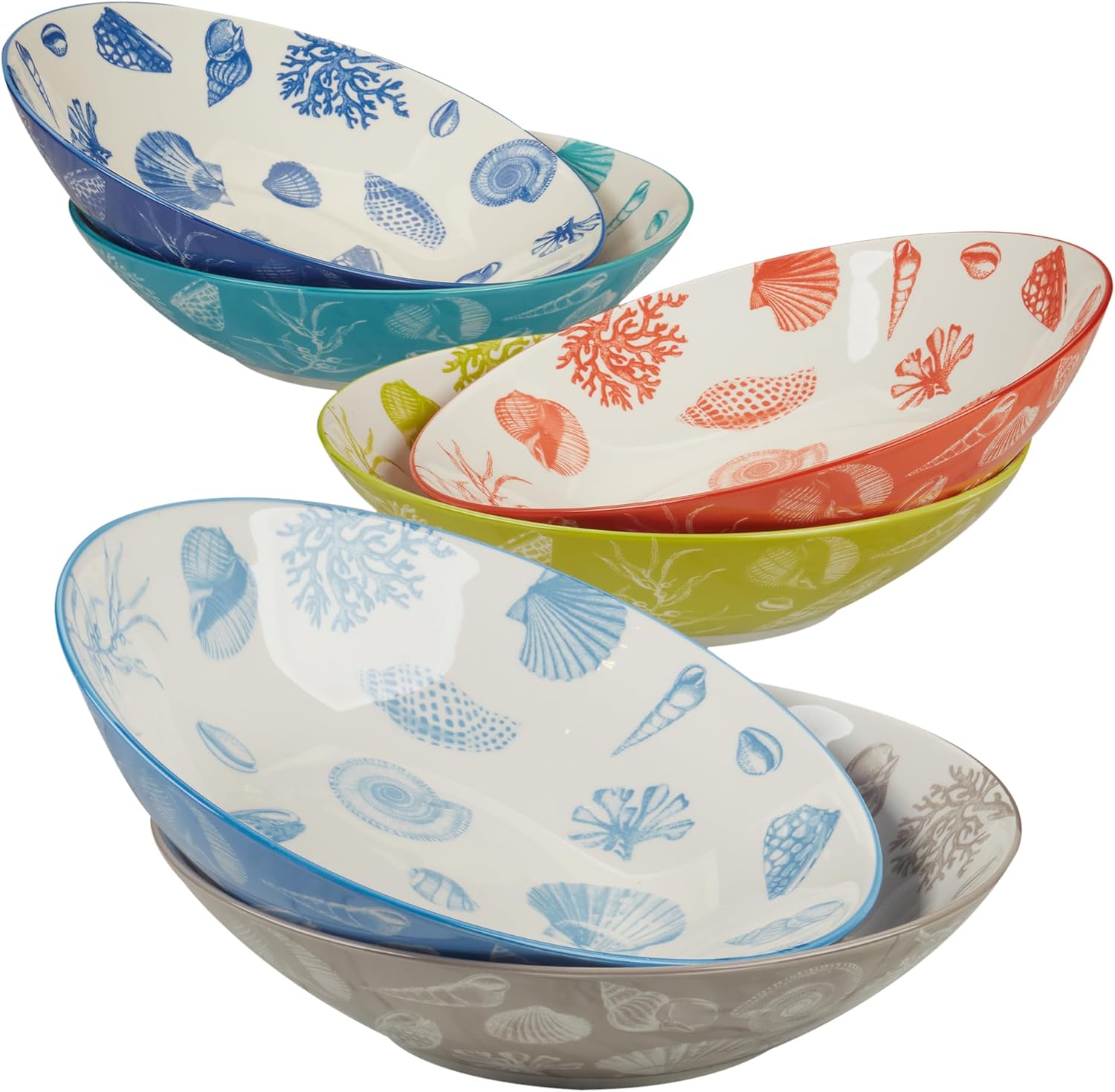 Set of 6 Multicolor 40oz. Bowls T4416