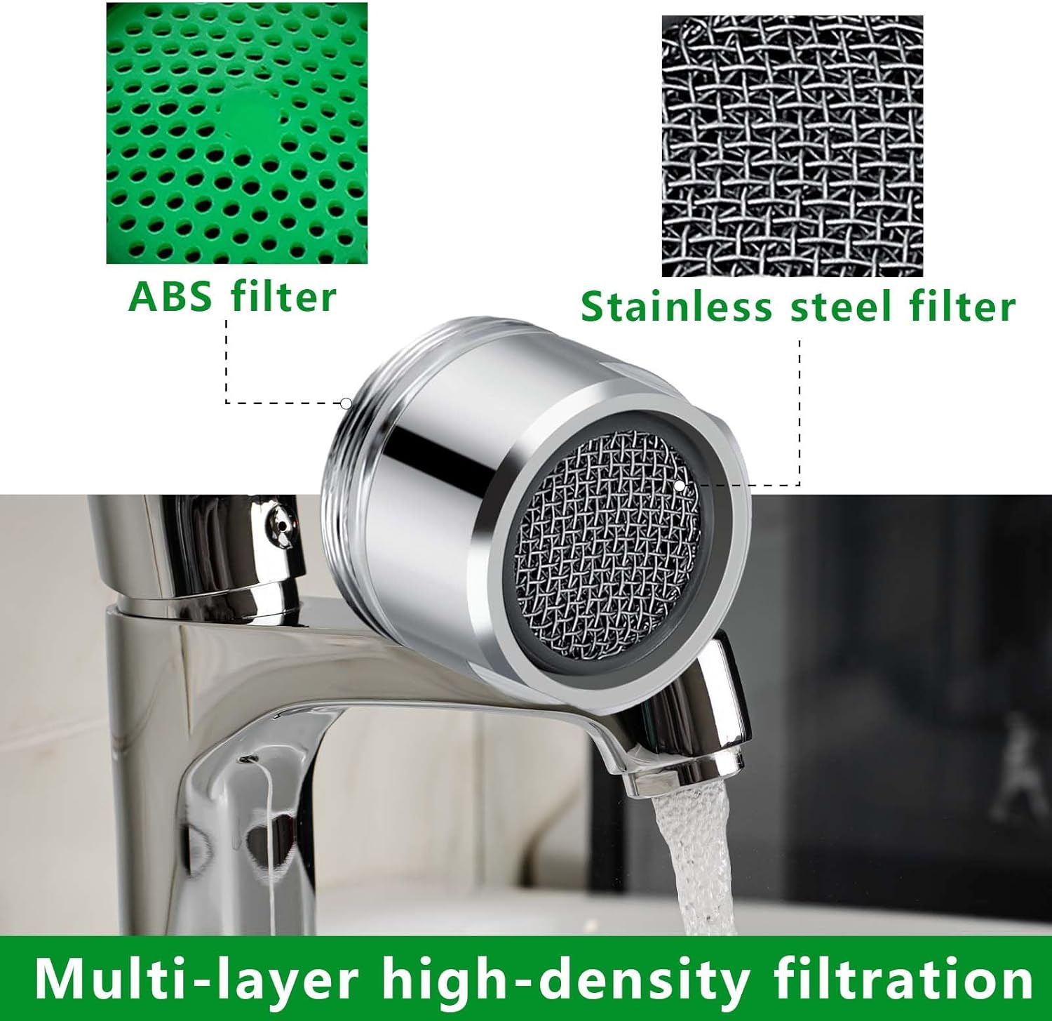 10 PCS Dual Thread Faucet Aerator with Gasket D59867