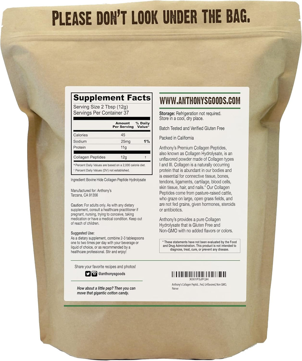 Collagen Peptide Powder, 1 lb, Unflavored K363030