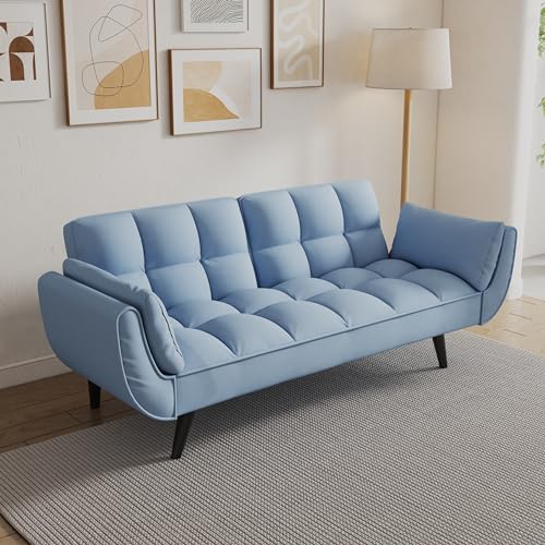 Black Velvet Convertible Sleeper Futon Sofa Bed U27432