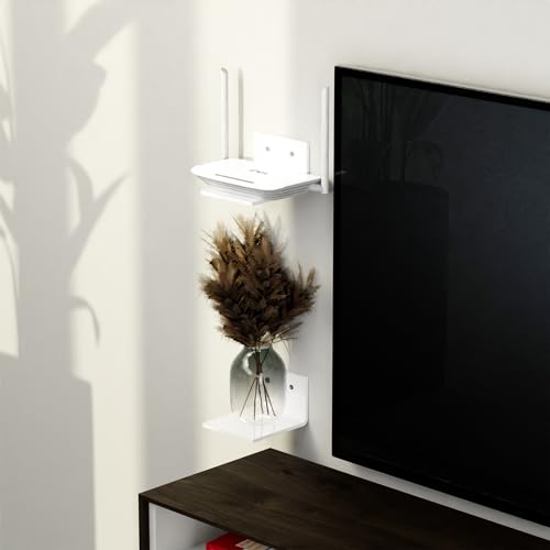White Acrylic Wall Shelf Set of 2 O60265