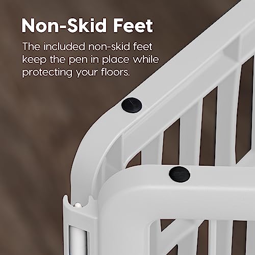 White 4-Panel 24" Foldable Dog Playpen S581367