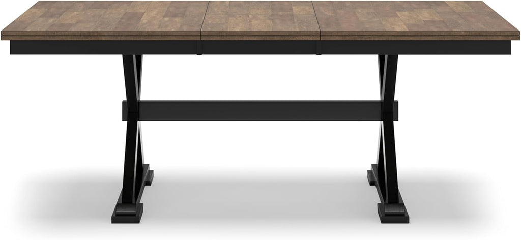 78" W x 40" D x 30" H Black Dark Brown Dining Extension Table N650