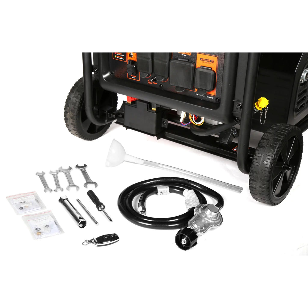 8750-Watt Dual Fuel Open Frame Inverter Generator with Remote Electric Start E15338