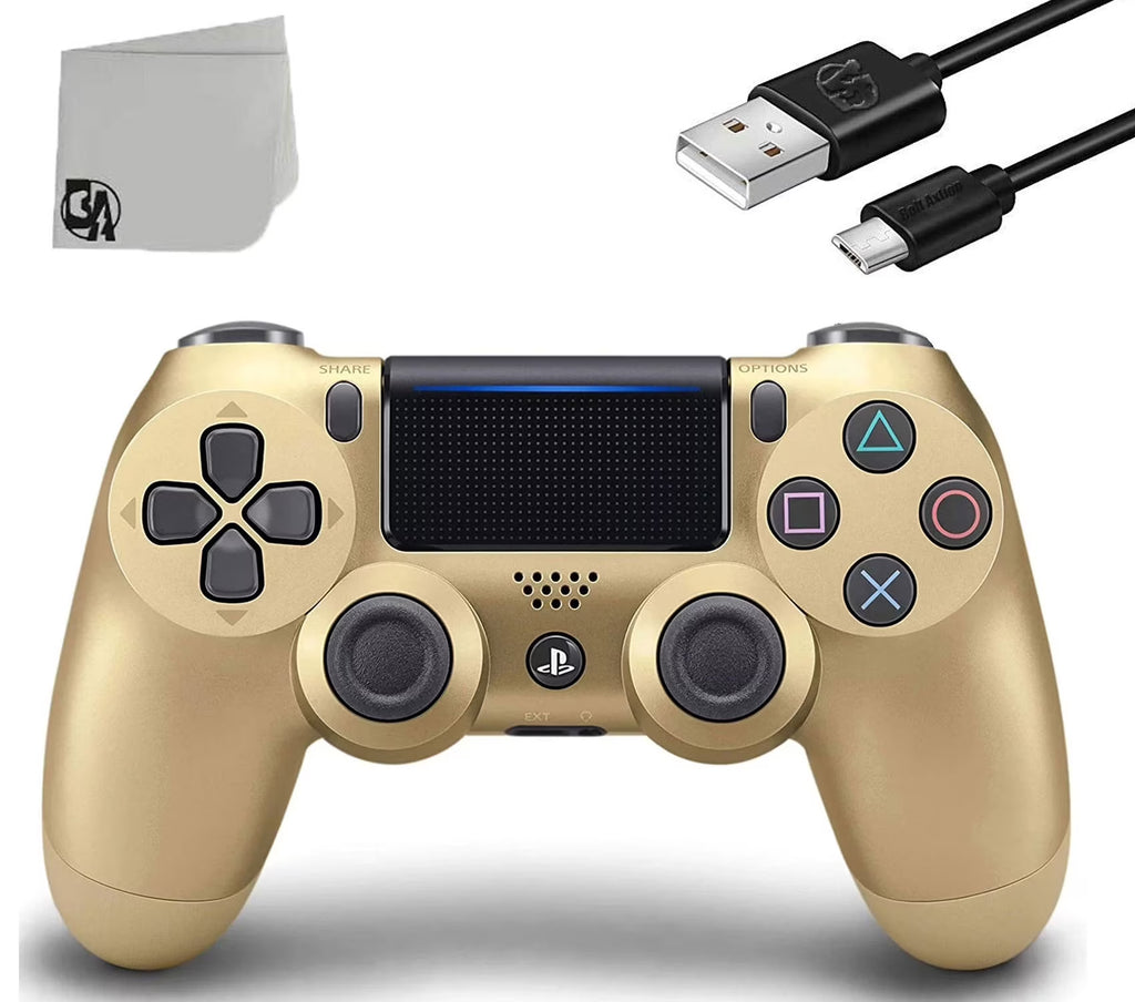 Gold Blue Wireless Controller Bundle with Charging Cable E481314