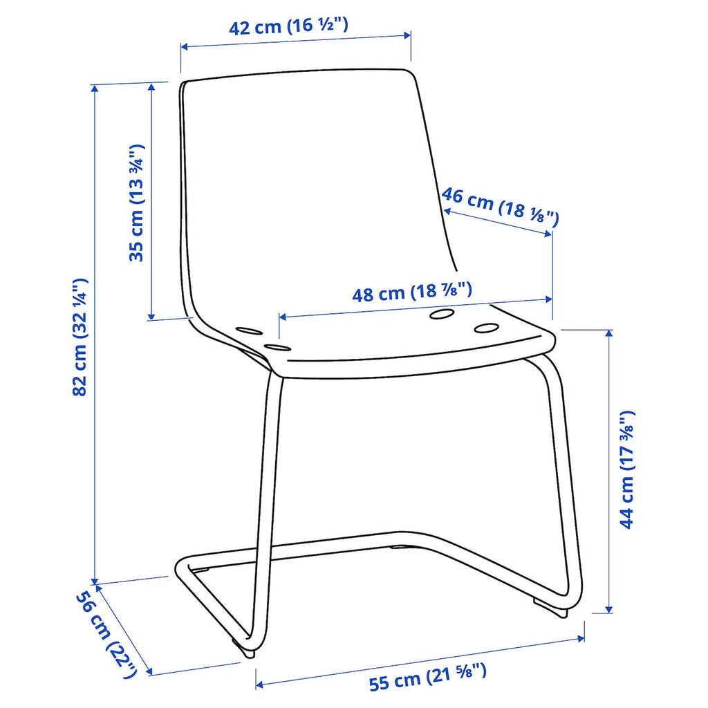 Blue/Chrome Plated Chair G567807