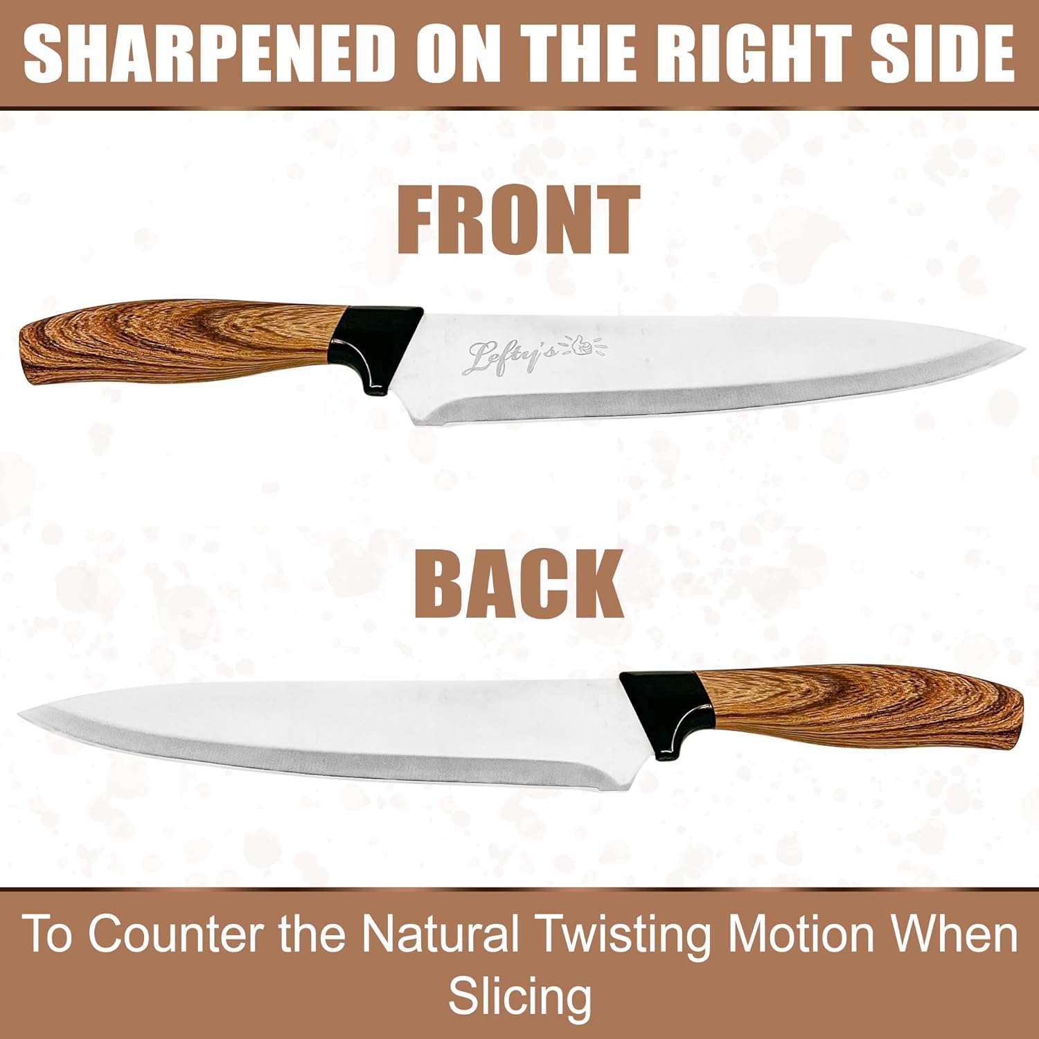 Left Handed Chef Knife - Stainless Steel Blade X87395