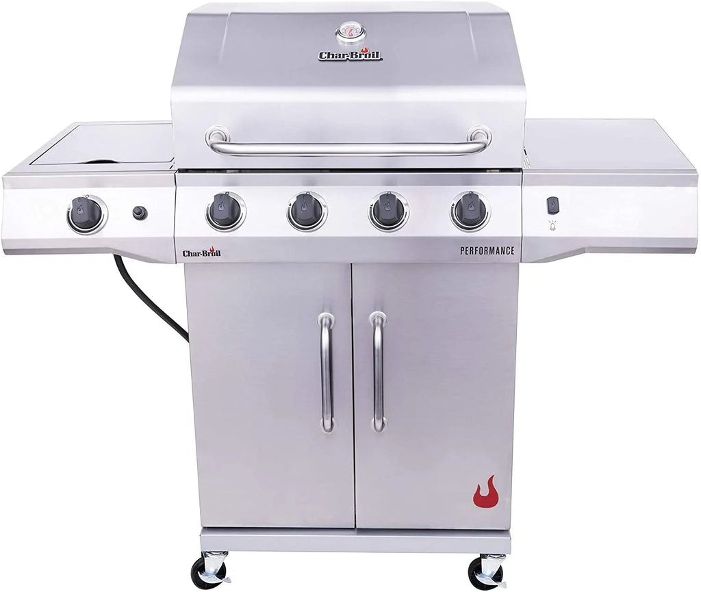 Stainless Steel Propane Gas 4-Burner Grill with Side Burner Cabinet G24781