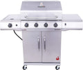 Stainless Steel Propane Gas 4-Burner Grill with Side Burner Cabinet G24781