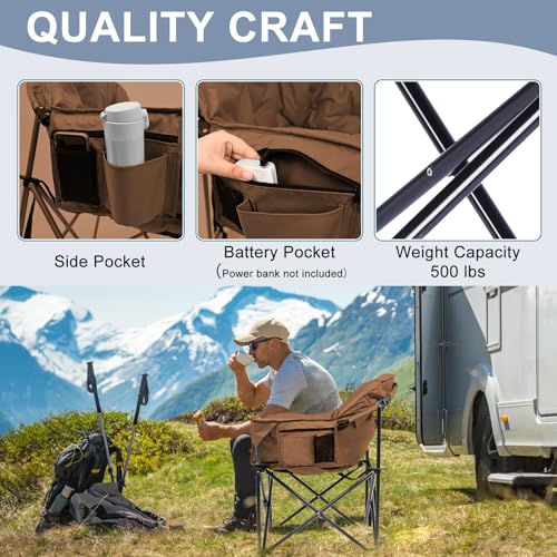 Oversized Heated Folding Camping Chair H1029