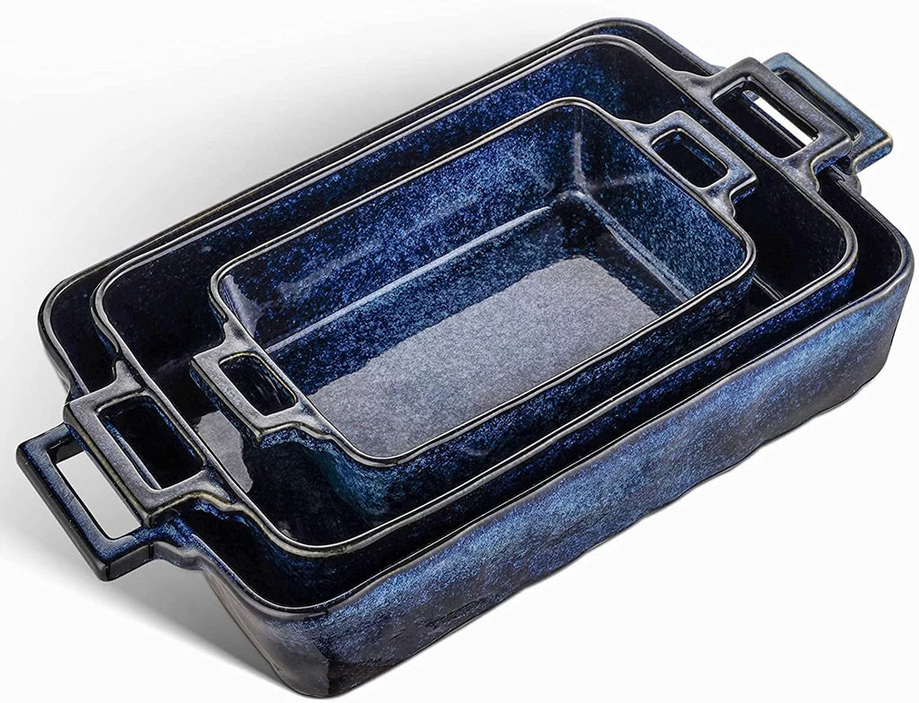 7-Piece Porcelain Blue Bakeware Set V419149