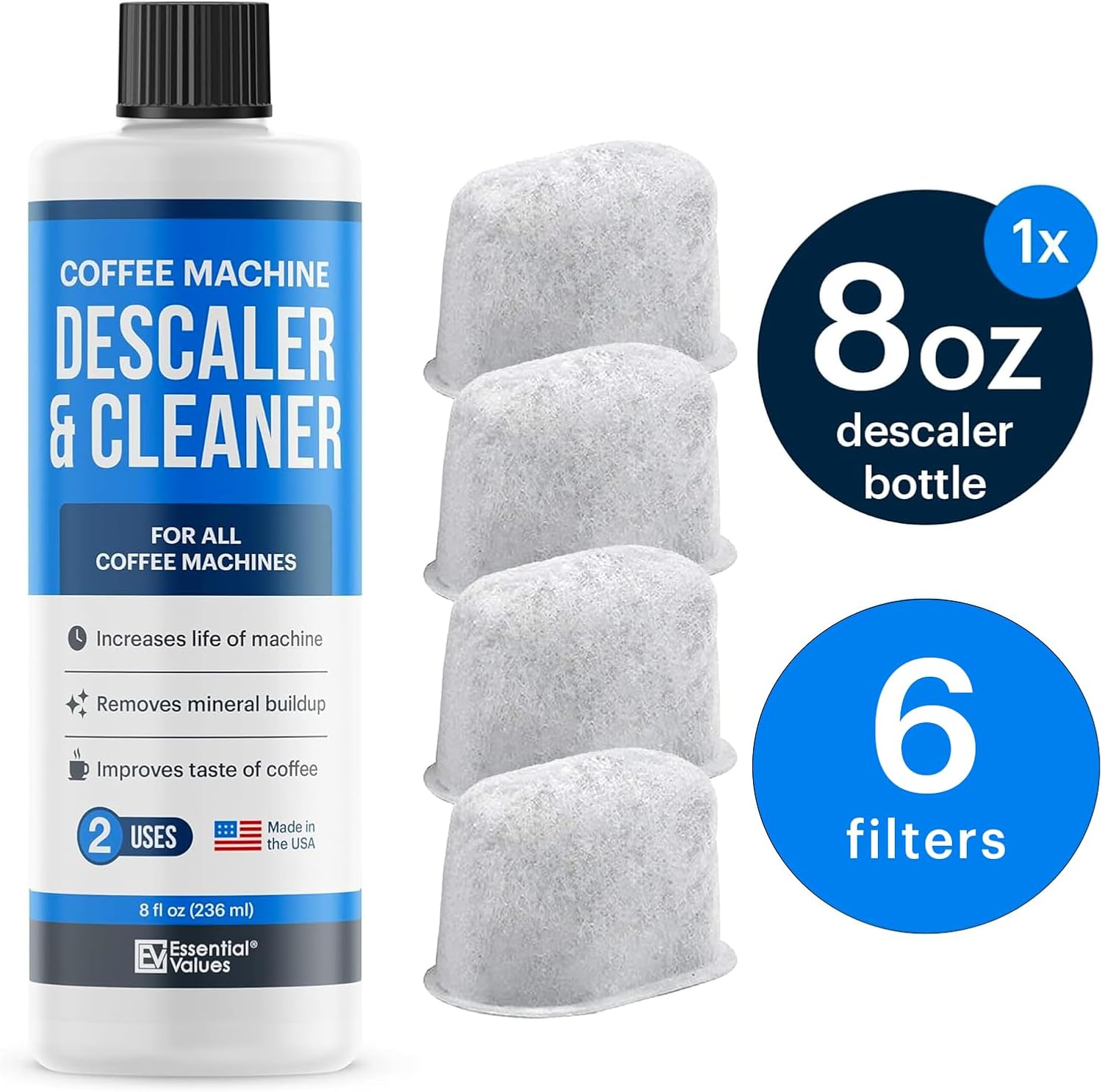 Keurig Descaler & 6 PACK Replacement Filters, Descaling Solution, Decalcifier & Coffee Maker Cleaner P56586