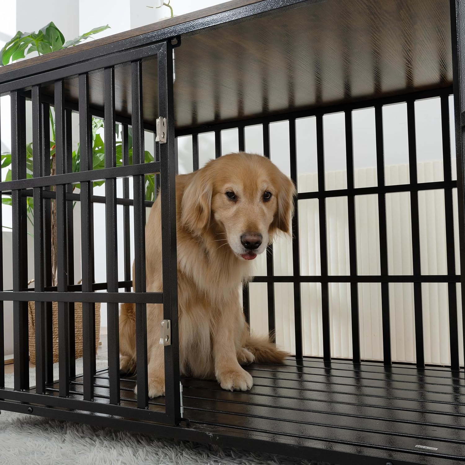 42" Heavy Duty Dog Crate with 4 Lockable Wheels and 2 Locks M784