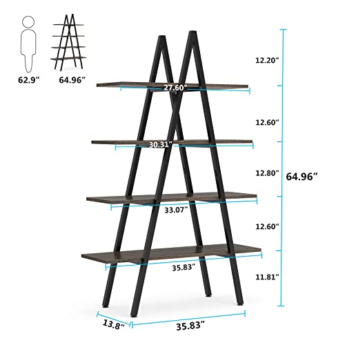 4-Tier Industrial Ladder Bookshelf T6210