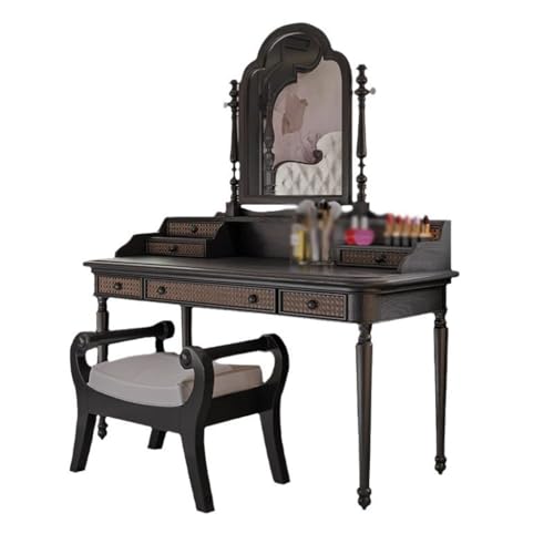 Solid Wood Dressing Table and Chair Combination Vanity Desk R906776
