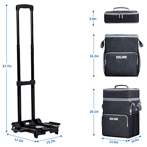 Large Rolling Cooler, Leakproof Insulated Soft Cooler Bag with Wheels and Handle A81823
