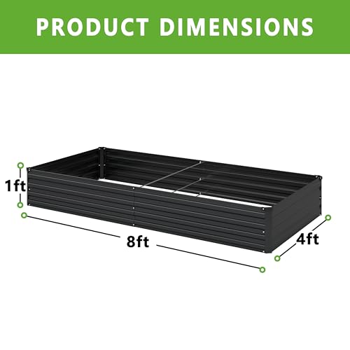 2PCS 12x4x1FT Galvanized Raised Garden Bed Kit A210313
