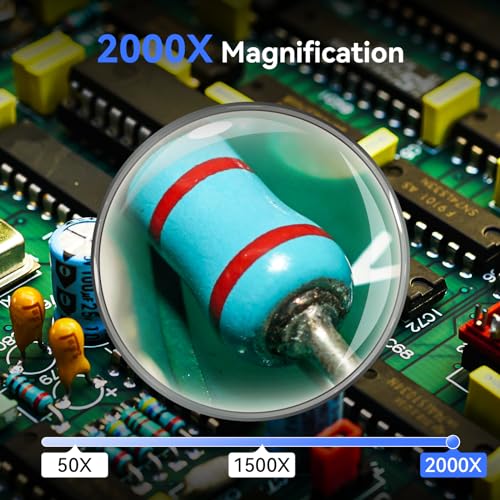 4K Digital Microscope 2000x 52MP 10.1" HDMI with Ring Light 64GB Q7373