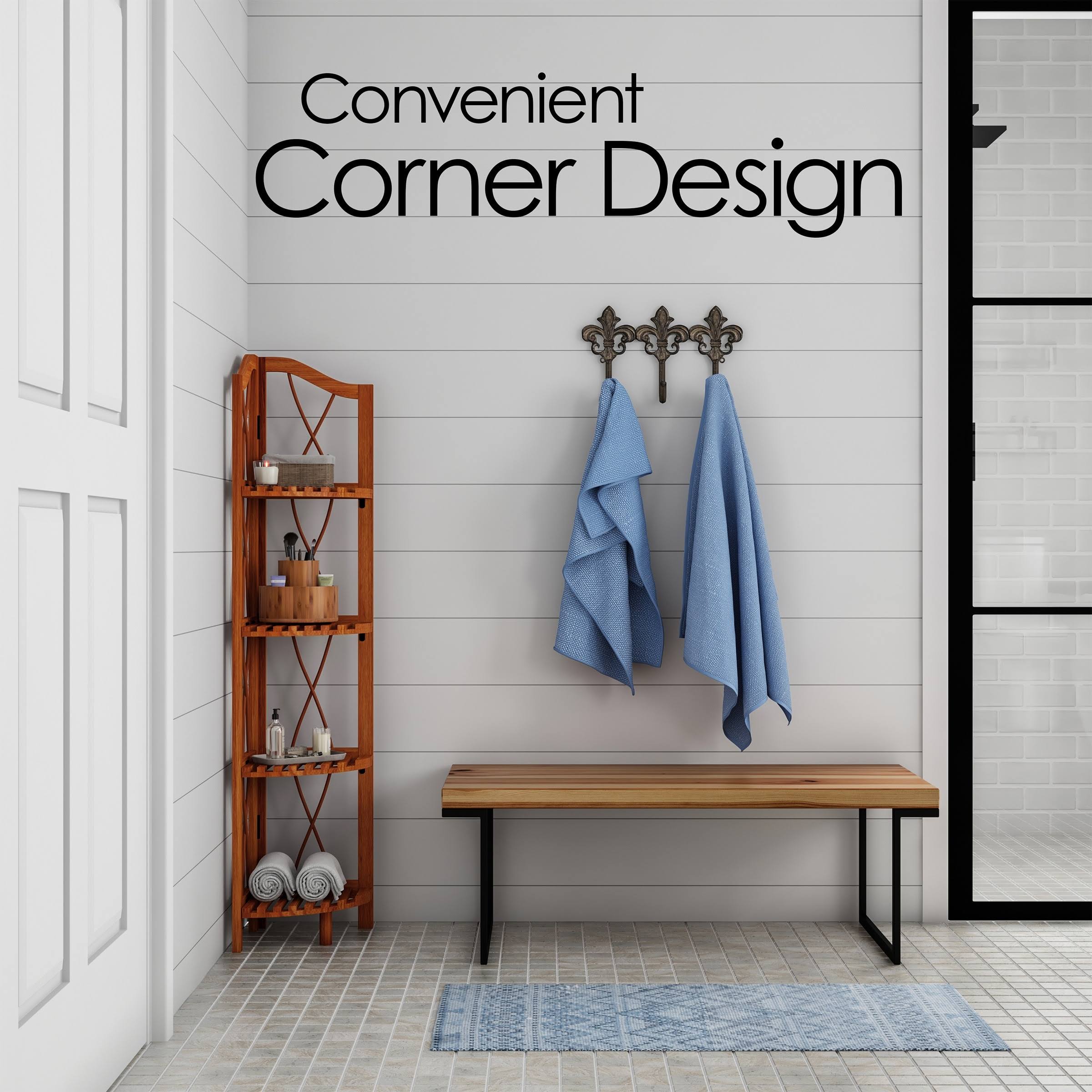 4-Tier Folding Corner Bookcase V6548