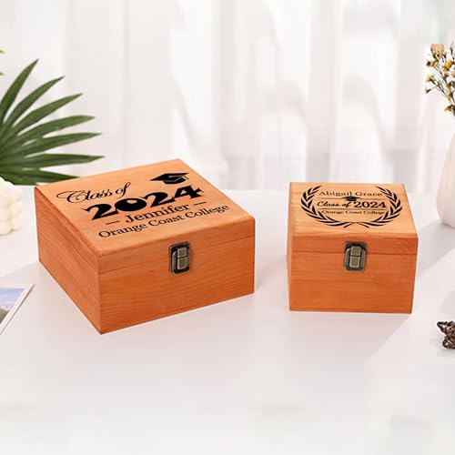 Custom Graduation Wooden Box with Name & Grad Year C50400