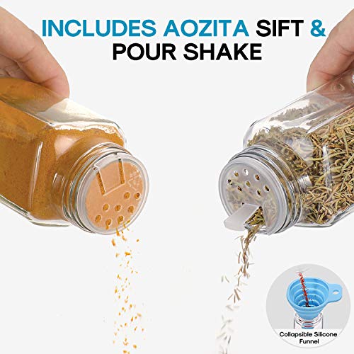 24 Pcs 4oz Glass Spice Jars with Airtight Metal Caps Q67358