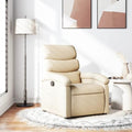 Cream Fabric Recliner Chair with Manual Adjustment Z6912