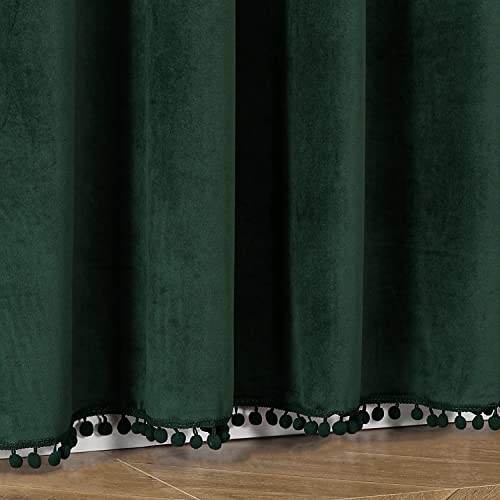 Black Velvet Blackout Curtains 52x96 inch 2 Panels G2823