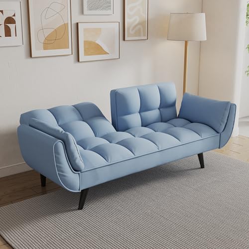 Black Velvet Convertible Sleeper Futon Sofa Bed U27432
