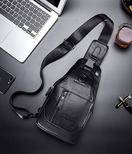 Genuine Leather Sling Crossbody Bag V1243