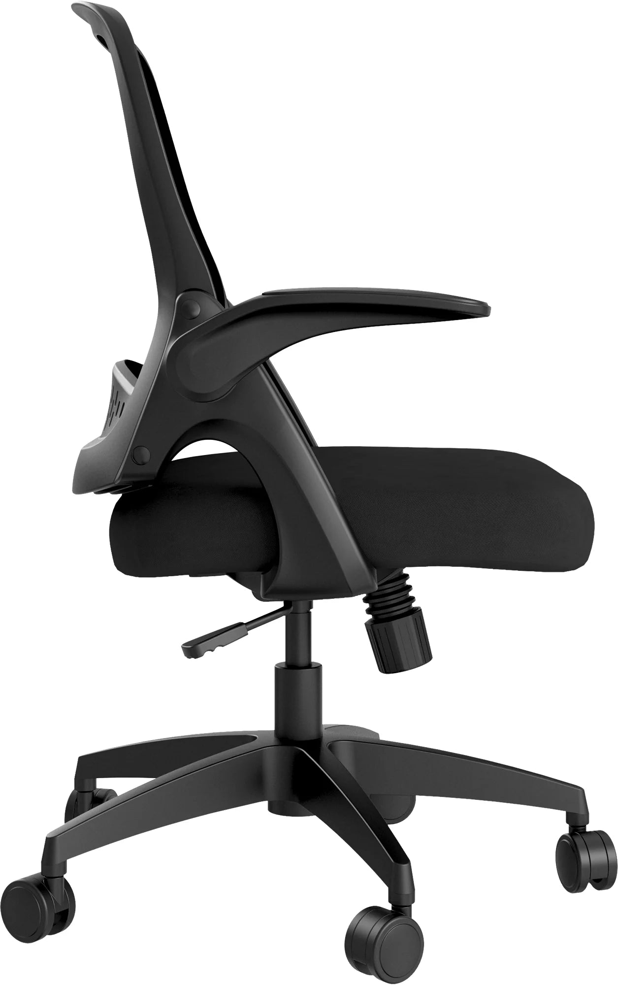 Black Swivel Desk Chair with Flip-up Arms and Adjustable Height X986