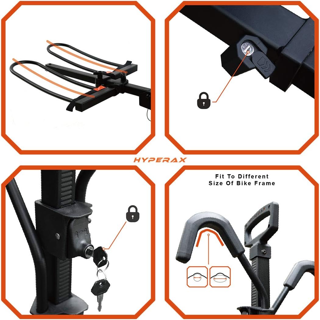 Platform Bike Rack for 2" Hitch Fits Up to 2 X 70 lbs Bike with Up to 5" Fat Tires B75185