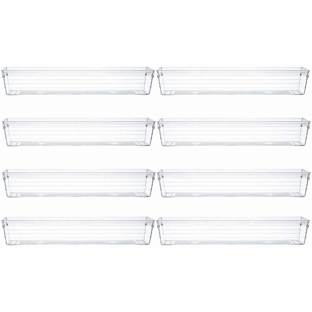 Set of 8 Clear Plastic Drawer Organizer Tray J65922