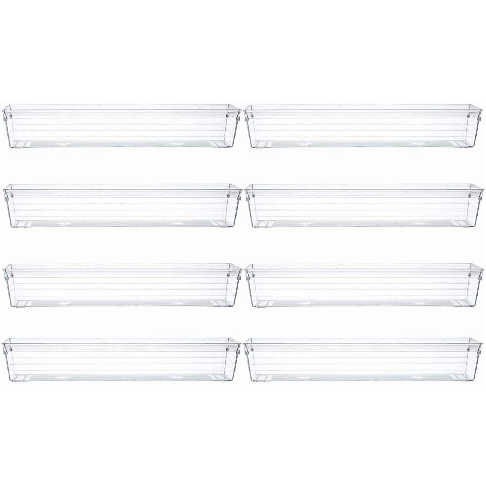 Set of 8 Clear Plastic Drawer Organizer Tray J65922