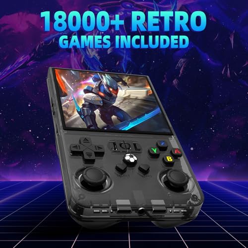 Retro Handheld Game Console with 4.0-in HD IPS Screen (Transparent Black) Q2253