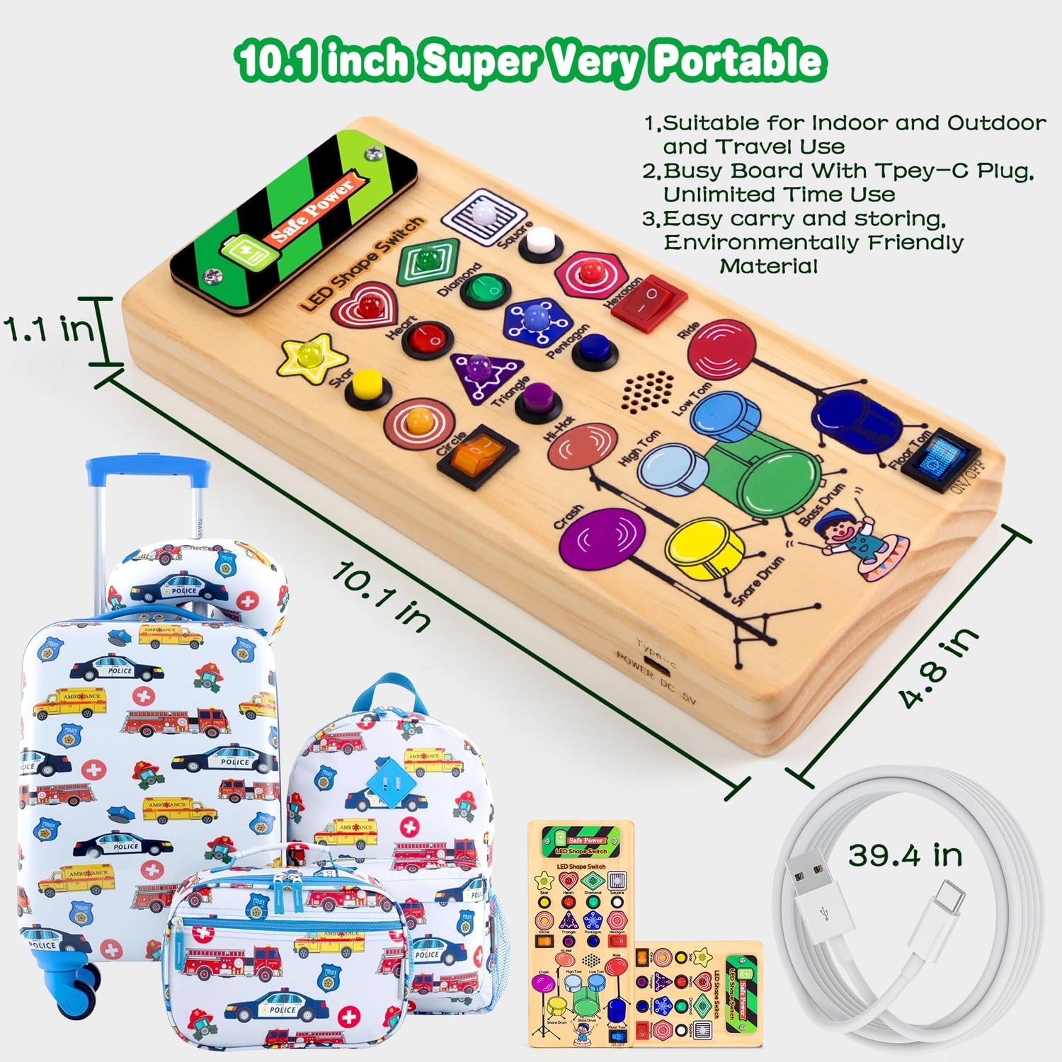 USB Busy Board with LED Shape Switch and Drum Set H9587