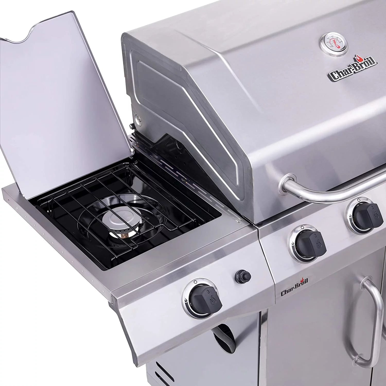 Stainless Steel Propane Gas 4-Burner Grill with Side Burner Cabinet G24781