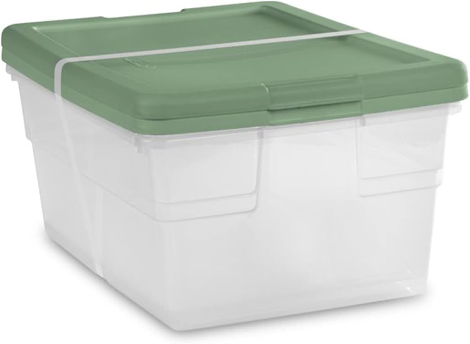 16 Quart Clear Plastic Storage Tote Bins with Opaque Lids (4 Pack) K97754