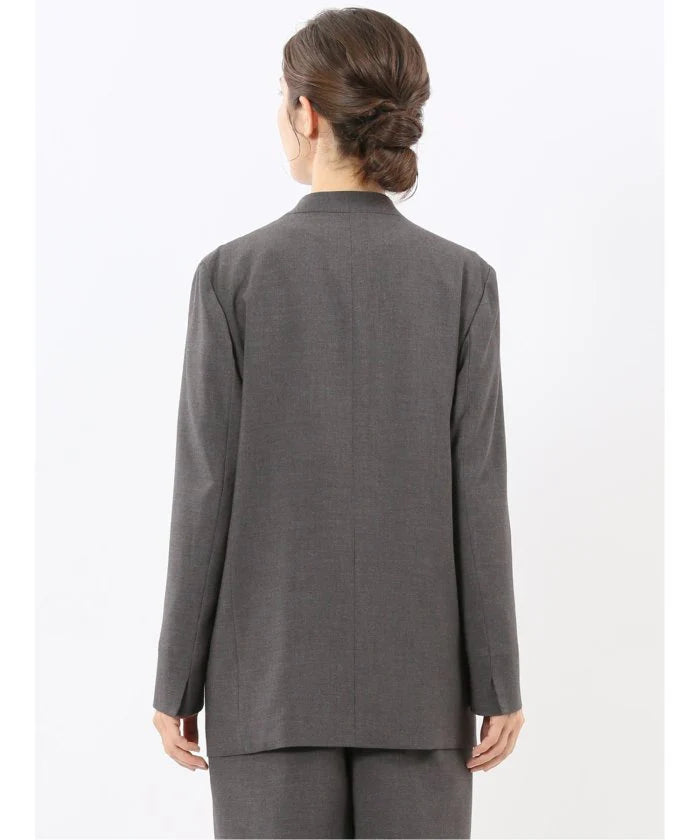 Stretch Washable Woolish No Collar Jacket F496