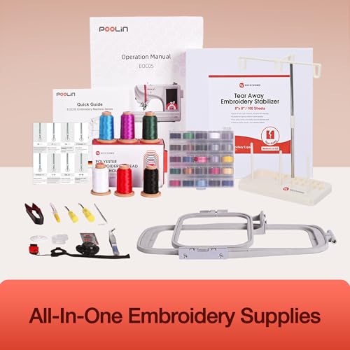 4 x 9.25 Inch Large Hoop Computerized Embroidery Machine with 7 Inch LCD Color Touchscreen R136