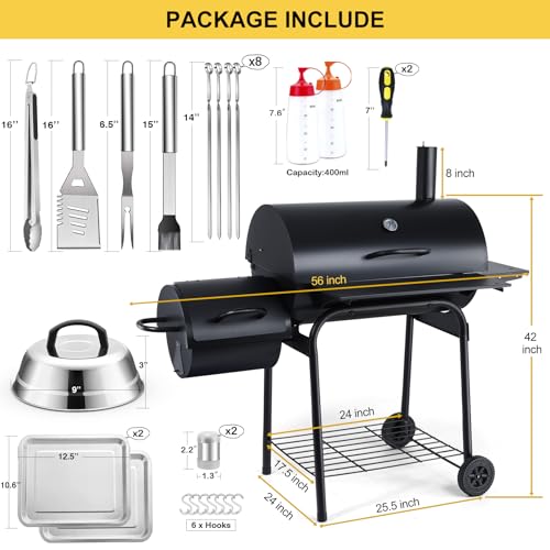 Charcoal Grill Offset Smoker P386270