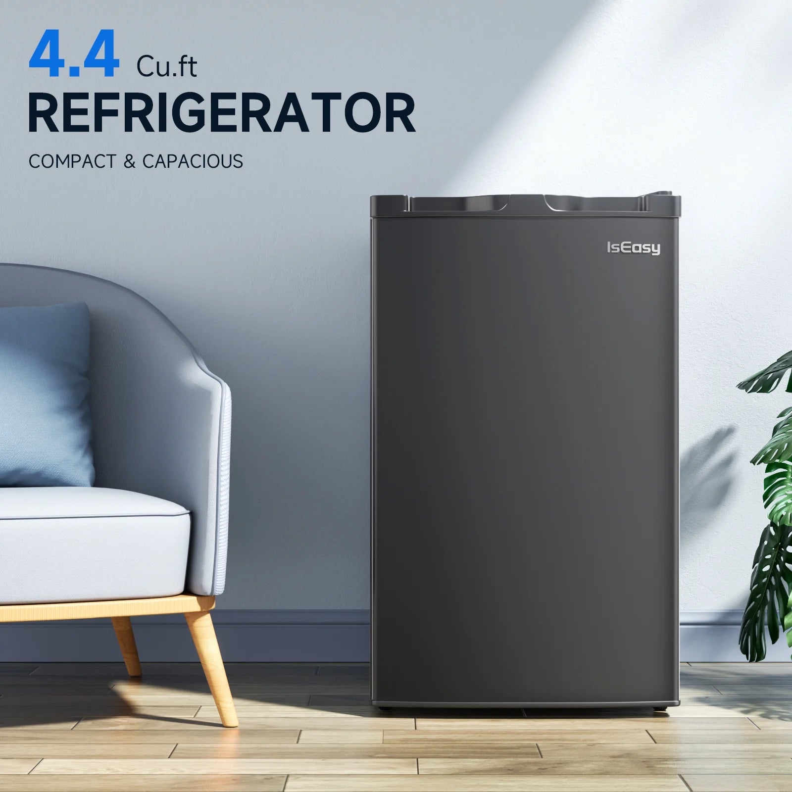 4.4 Cu.Ft Mini Fridge with Freezer, Black J16391
