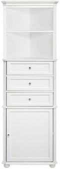 White Corner Linen Cabinet W661